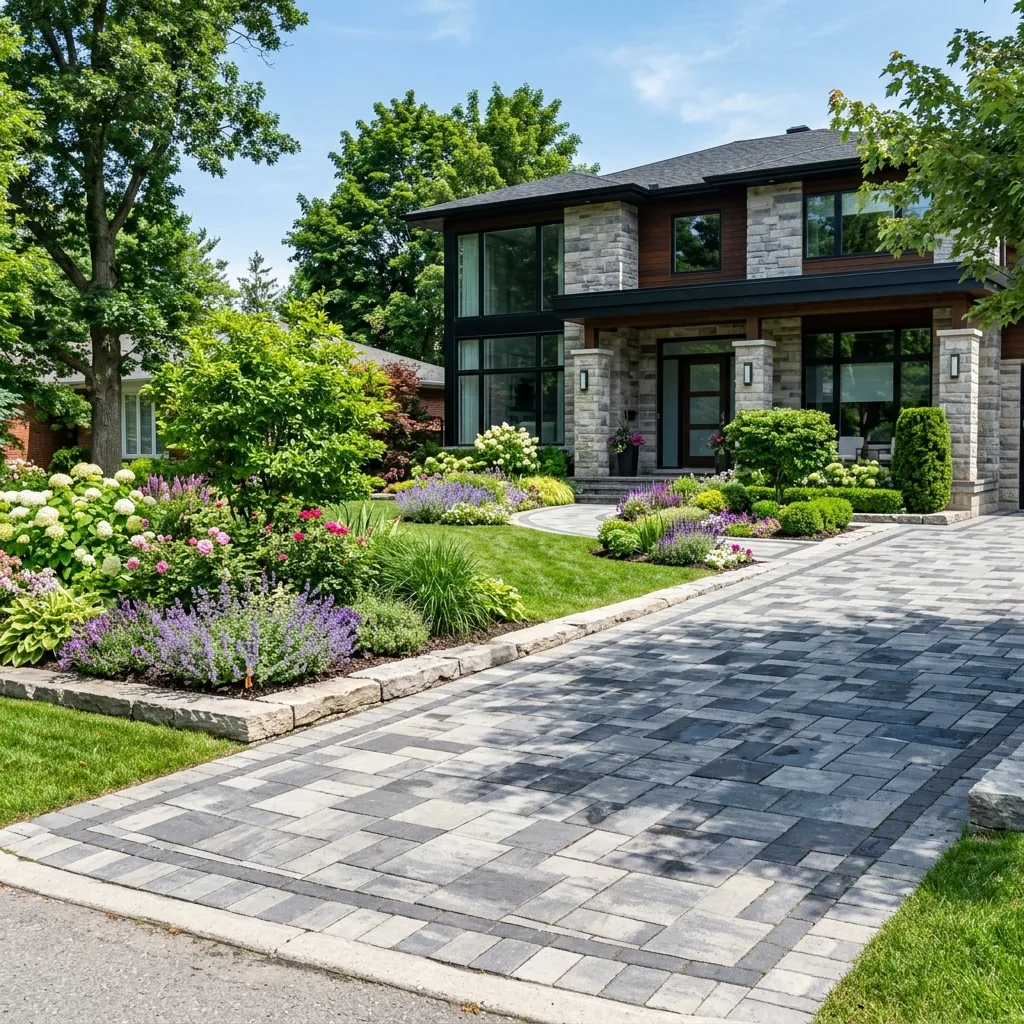 Interlock driveway installation in Ottawa with precision-laid pavers